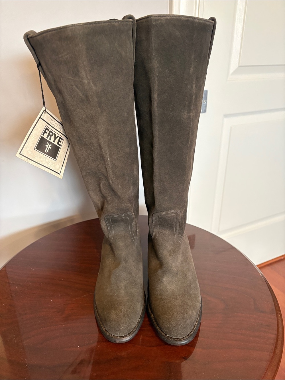 Frye tall suede boots in a Dark Grey/green size 7B
